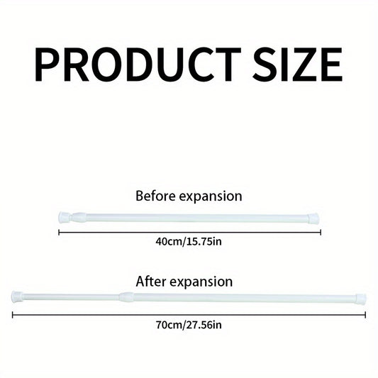 1pc Spring Loaded Curtain Rod Extendable Telescopic Tension Pole Shower Rail