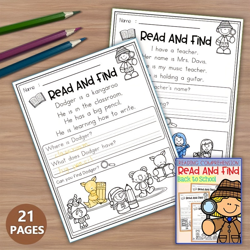 21 Pack Orange Reading Comprehension Worksheets for Kids Phonics Sight Words Act