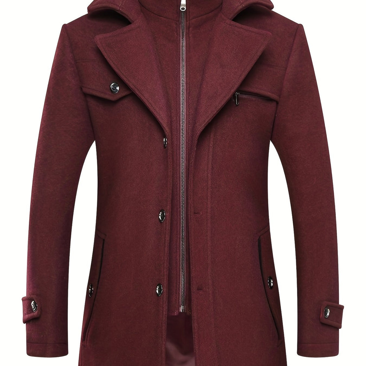 Men's Winter Thick Warm Zip Long Jacket