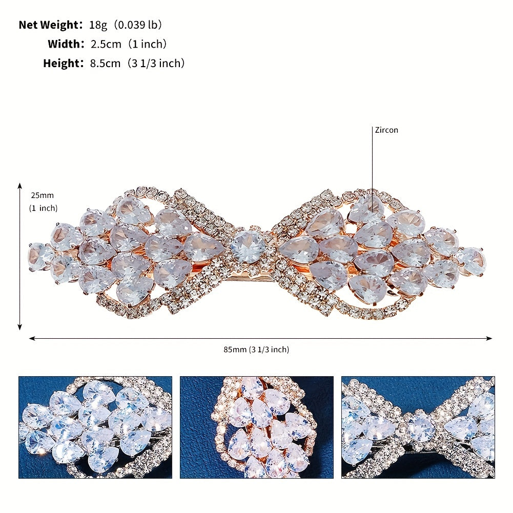Zircon Side Clip Rhinestone Hair French Barrette