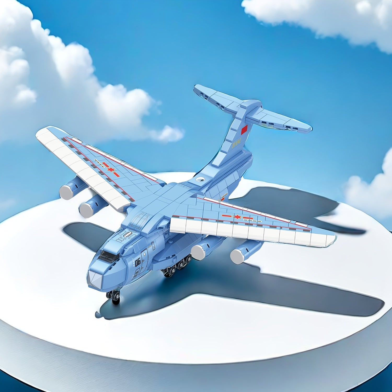 654pcs Transport Plane Model Puzzle Toy Airplane Puzzle Building Block Set