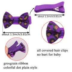 58pcs Leopard Print Bow Hair Clip Set for Girls