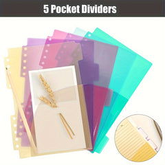 A5 Spiral Notebooks with 5 Colored Dividers - 240 Pages