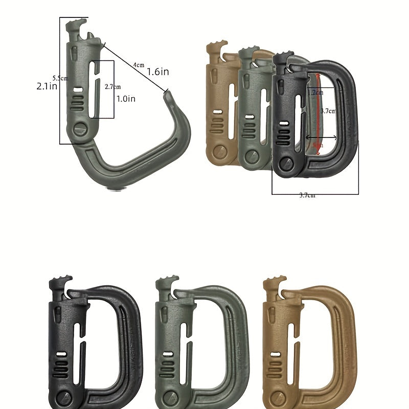 1pc Carabiner Keychain With D Ring Grimloc Molle System