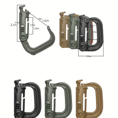 1pc Carabiner Keychain With D Ring Grimloc Molle System