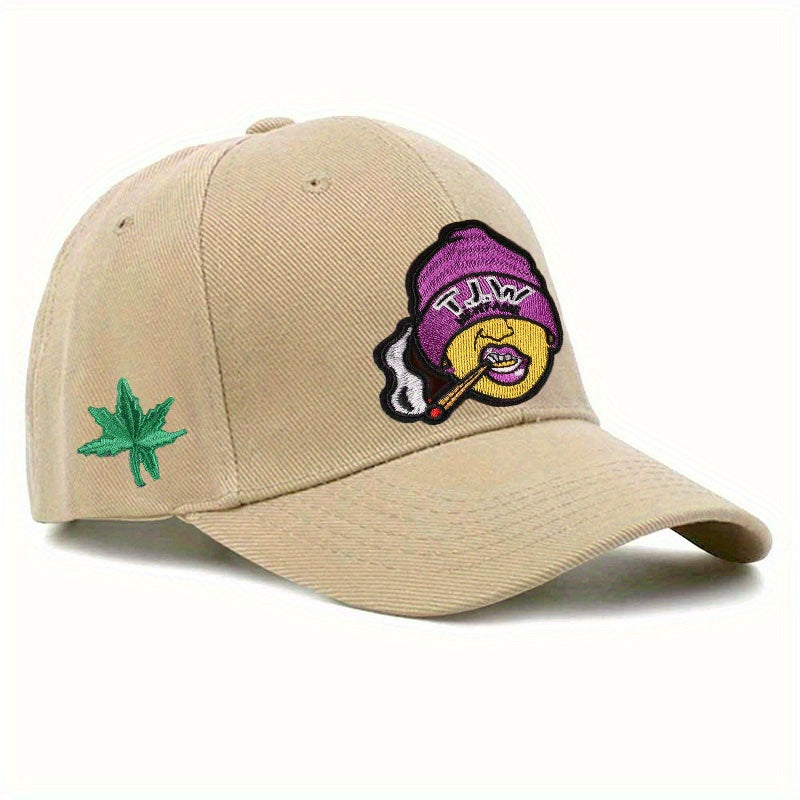 Embroidered Peaked Cap for Men Street Sunshade Baseball Hat