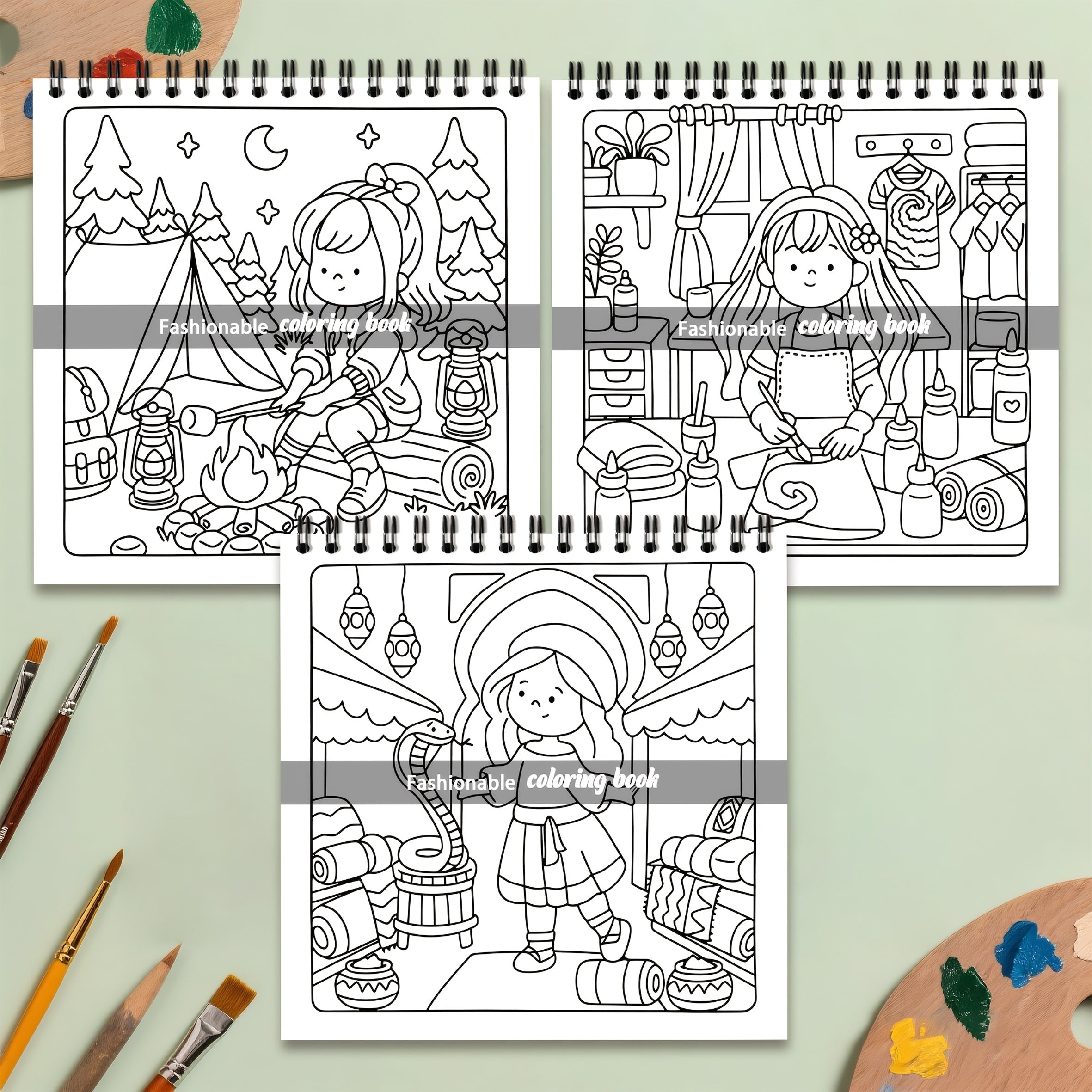 Boho Girl Adult Coloring Book 24 Pages Vibrant Patterns Non T