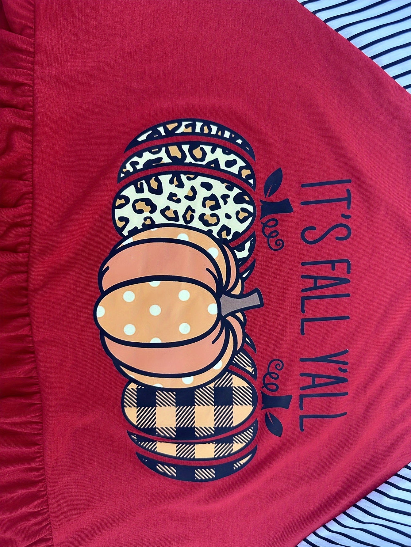  Colorblock Pumpkin Slogan Print Smock Mini Dress