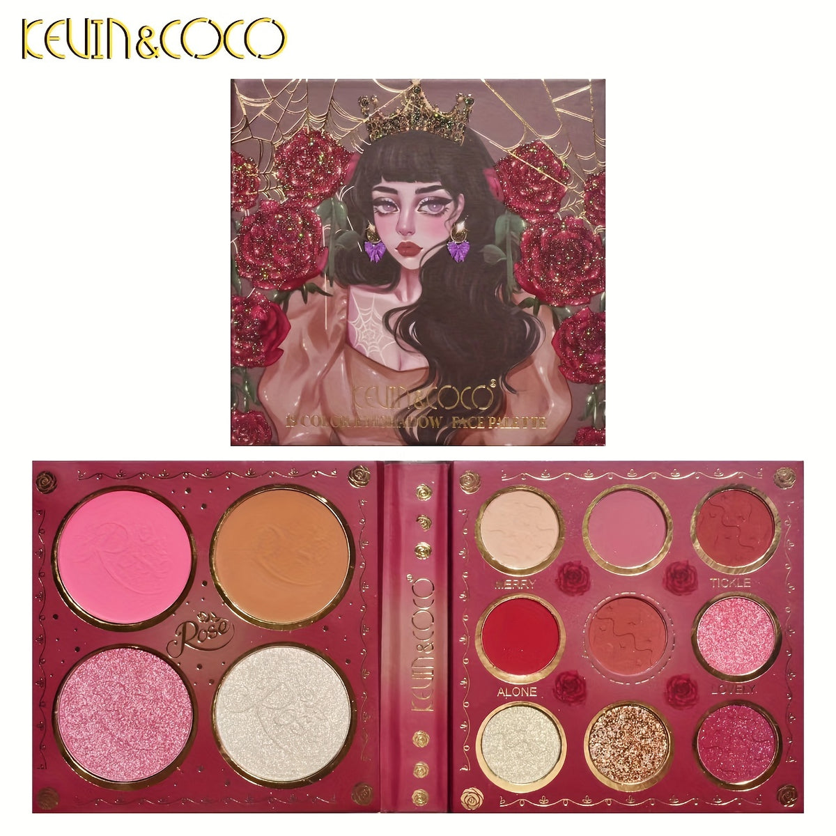 13 Colors Eyeshadow Palette - Pink Orange Brown Multicolor Palette
