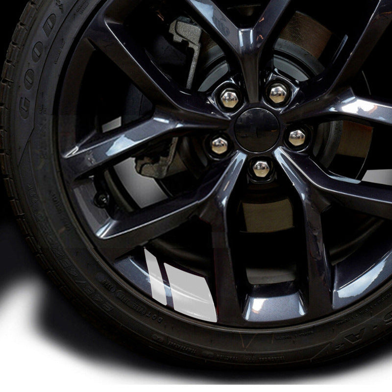 4pcs Reflective Car Wheel Rim Vinyl Decal Sticker Red Auto Accessories