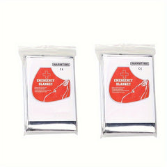 2pcs Emergency Blankets Reflective Blanket for Camping and Hiking