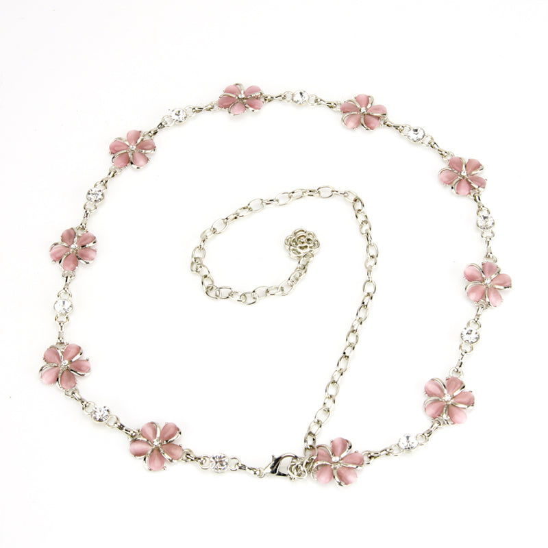 Rhinestone Flower Waist Chain for Women