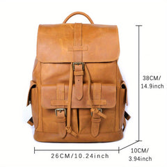 SWORKER Retro Crazy Horse Leather Backpack Men's Large Capacity