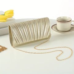 Retro Ruched Clutch Square Bag Classic Evening Bag