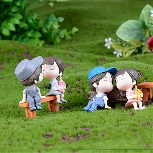 3pcs Wedding Couple Cake Ornament for Micro Landscape DIY Decoration