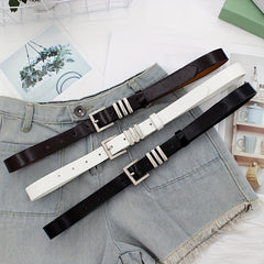 Women's Square Pin Buckle Belt PU Leather
