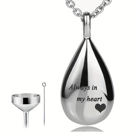 Teardrop Cremation Jewelry For Pet & Human Ashes Memorial Urn Necklace