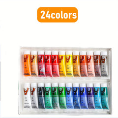 36 Colors Acrylic Paint Set Watercolor Pigments Kit for Art Beginners