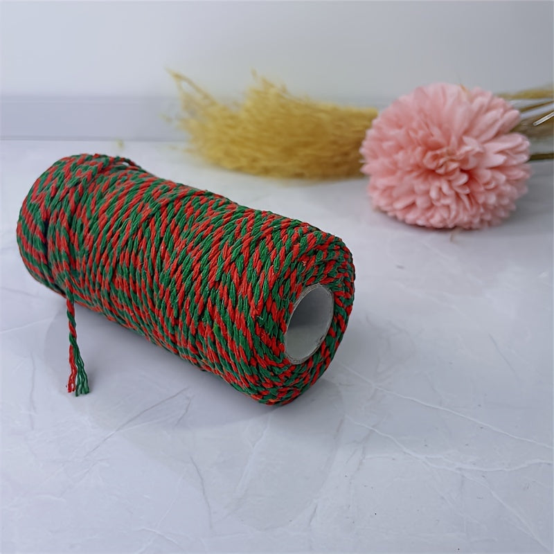 DIY Hand-woven Red Green Two-Threaded Rope Colorful Drawstring
