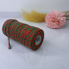 DIY Hand-woven Red Green Two-Threaded Rope Colorful Drawstring
