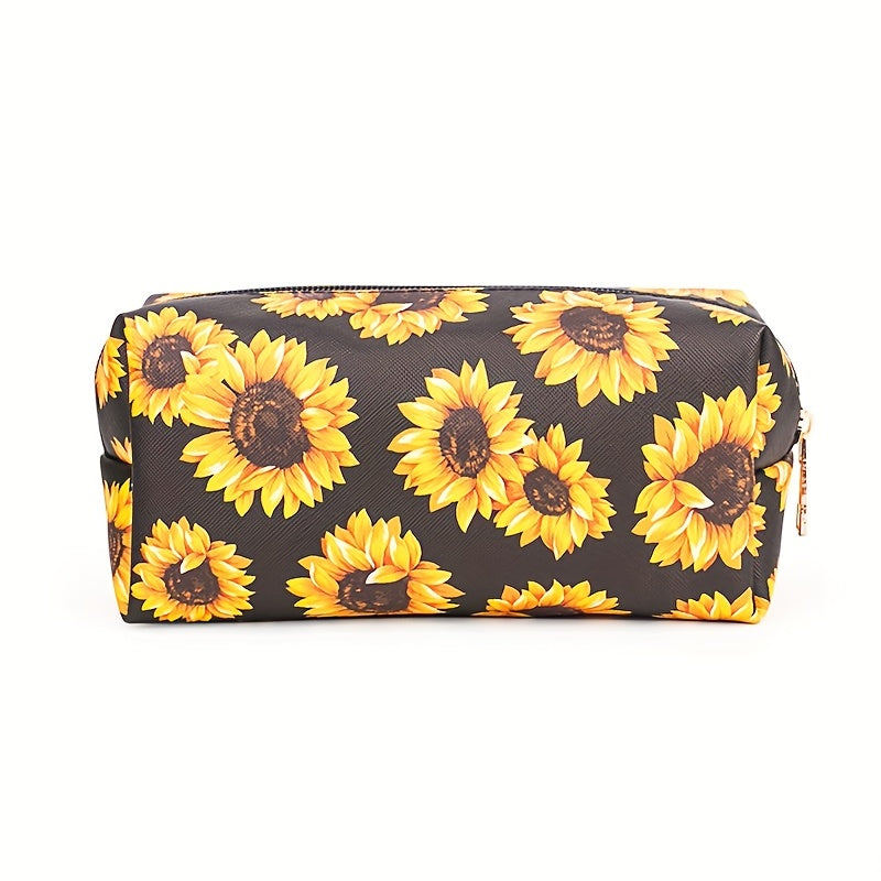 3pcs Sunflower Makeup Bag Travel Toiletry Organizer Waterproof Storage Case