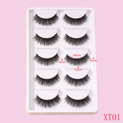 5 Pairs Natural Look False Eyelashes Fluffy Wispy Lashes