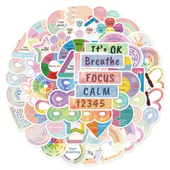 60pcs Calming Sensory Stickers for Phone Case Luggage Tablet Holiday Graffiti