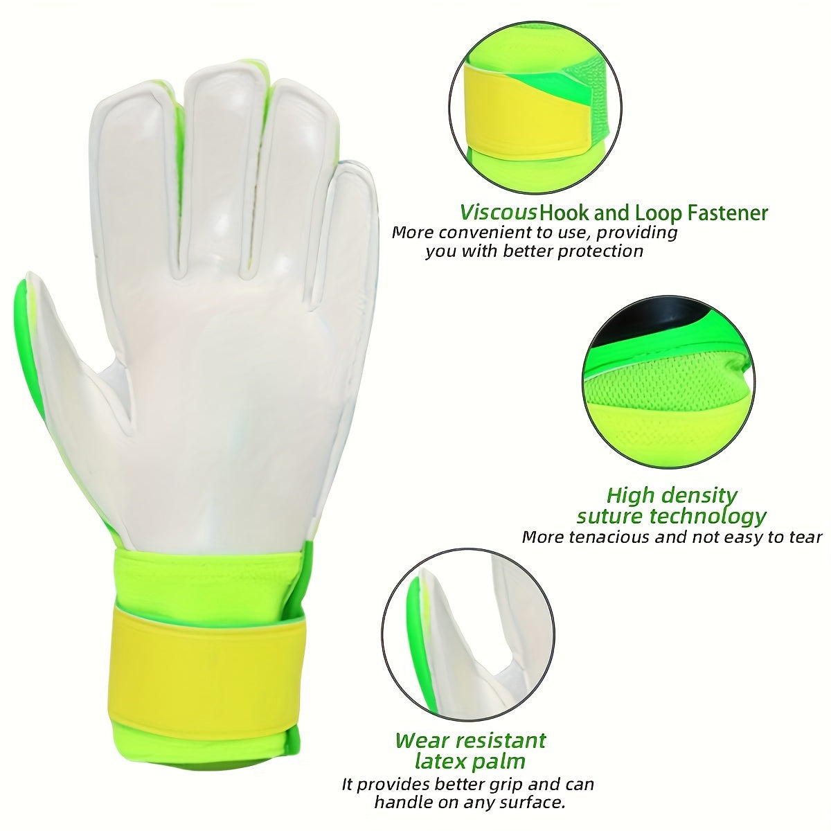 Soccer Goalie Gloves Strong Grip Green