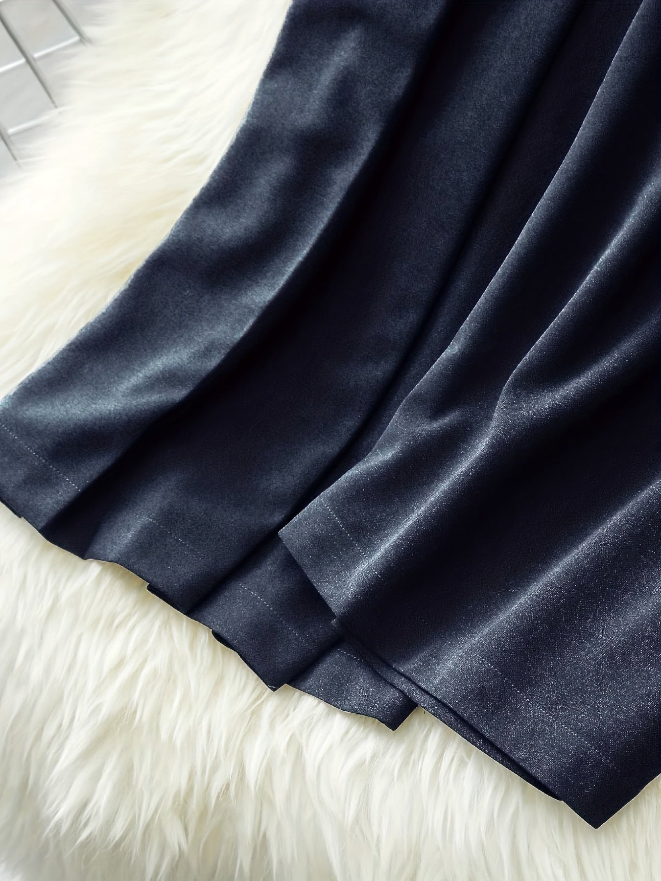  Solid Knit High Waist Wide Leg Pants