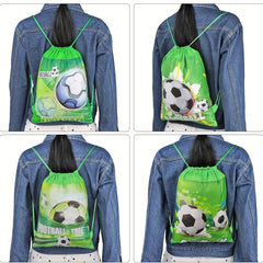 3pcs Football Drawstring Bag Reusable Storage Soccer Backpack