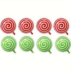 8pcs Christmas Candy Swirl Mylar Foil Balloons 45 72 Cm