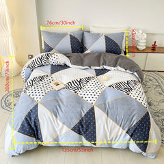 Geometric Pattern Bedding Set - 3pcs Duvet Cover Set