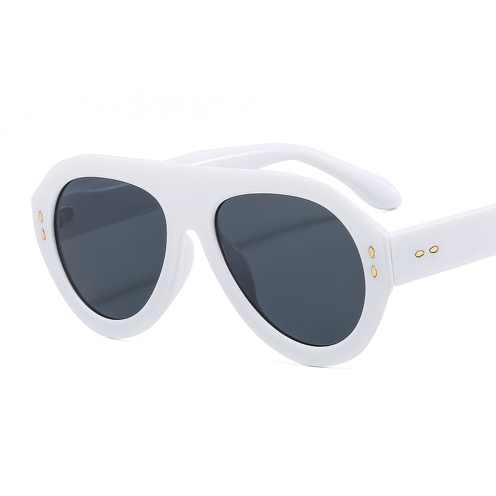 Steam Punk Oval Goggle Sunglasses Women UV400 Vintage Glasses