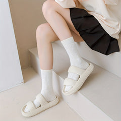 6 Pairs Women's Textured Mid Tube Socks Stockings