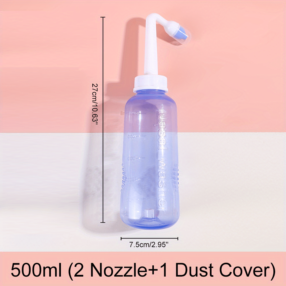 Nasal Wash Bottle 300-500ml Manual Valve for Sinus Relief Men and Women