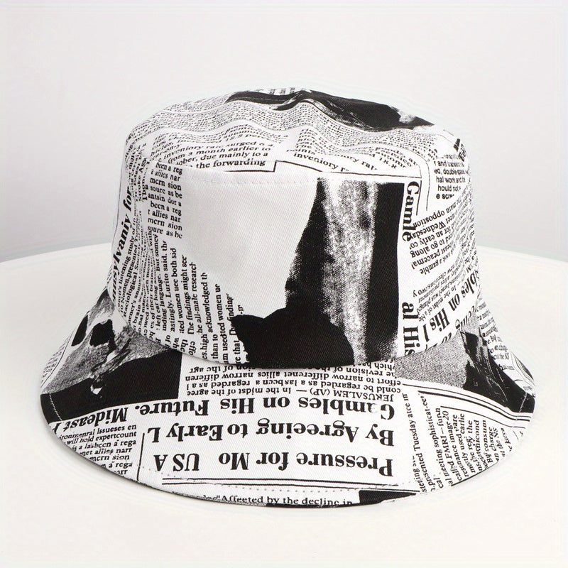 Fisherman Hat Newspaper Pattern Basin Hat Spring And Summer Sun Hat