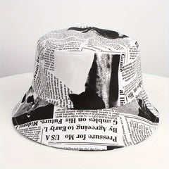 Fisherman Hat Newspaper Pattern Basin Hat Spring And Summer Sun Hat