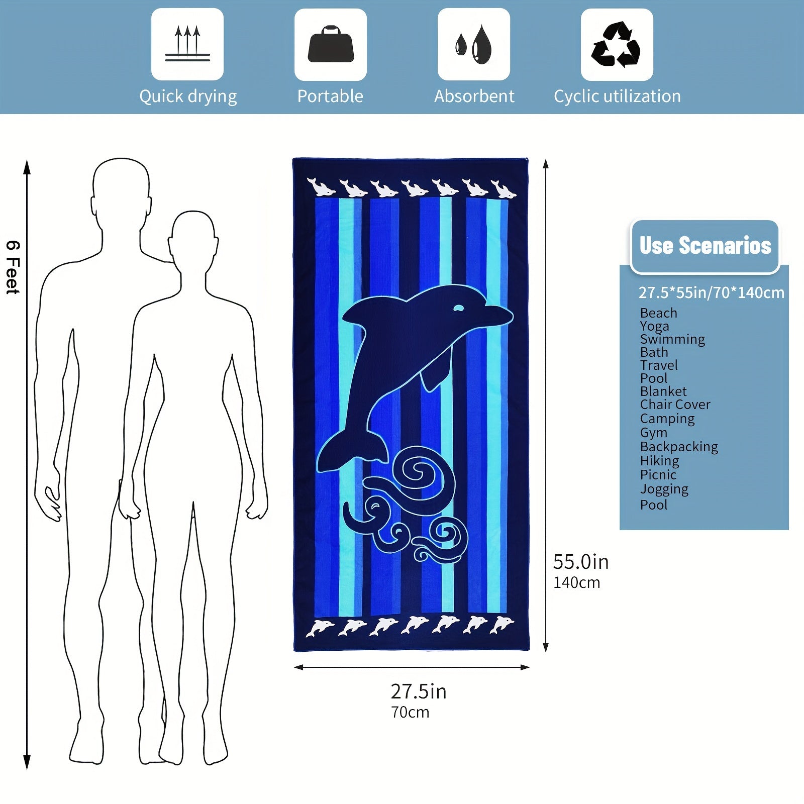 Mutao Microfiber Beach Towels Quick Drying Soft Oversized Compact