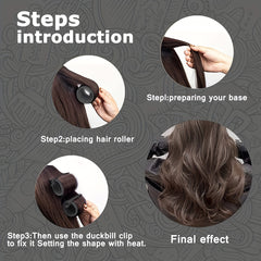 12pc Self Grip Hair Roller Set with Clips Curlers Heatless Styling Tools