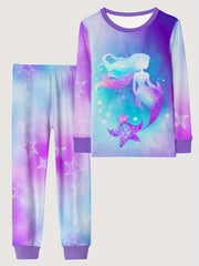 Girls Butterfly Print Pajama Set