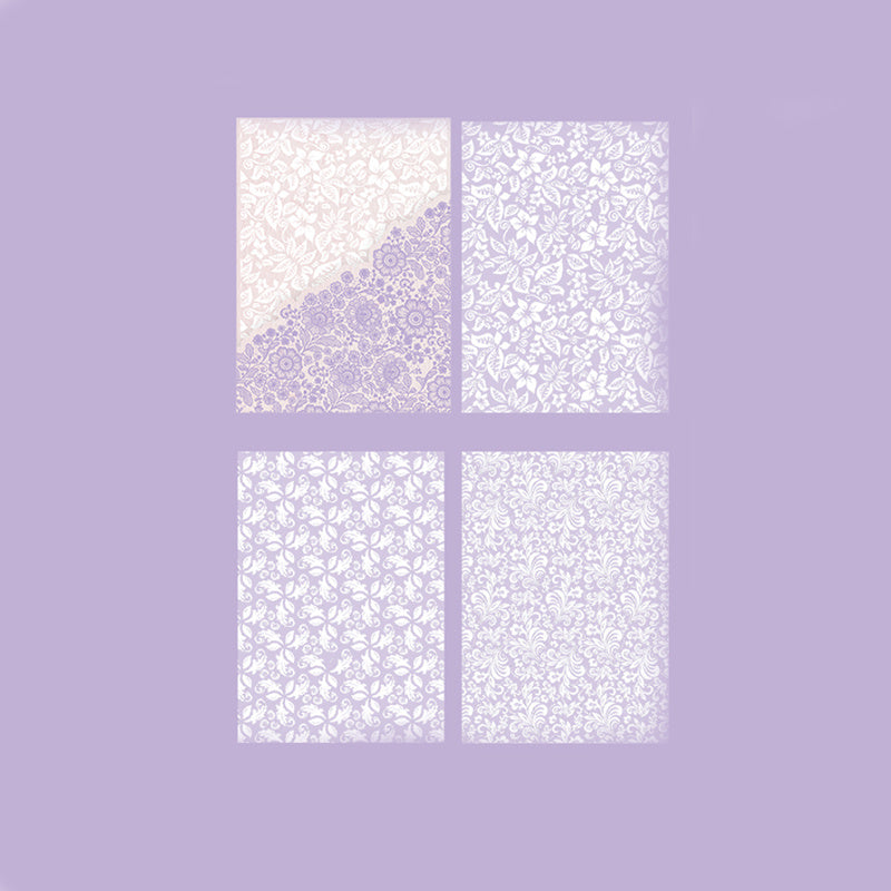 6-Piece Retro DIY Decor Sticker Set with Lace & Love Song Designs