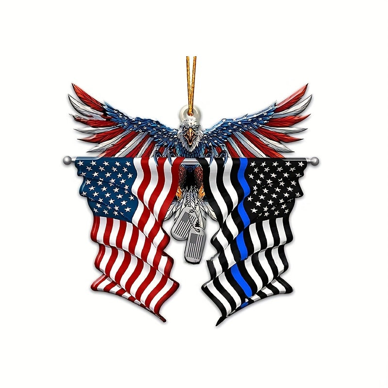 American Flag Wing Car Rearview Mirror Hanging Pendant