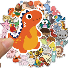 50pcs Cartoon Animal Stickers for Fun & Creativity
