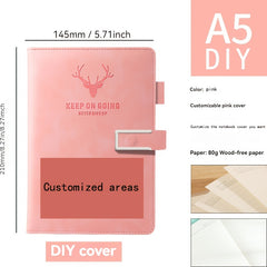 Personalized A5 Notebook with 200 Pages Soft Cover and Bookmark
