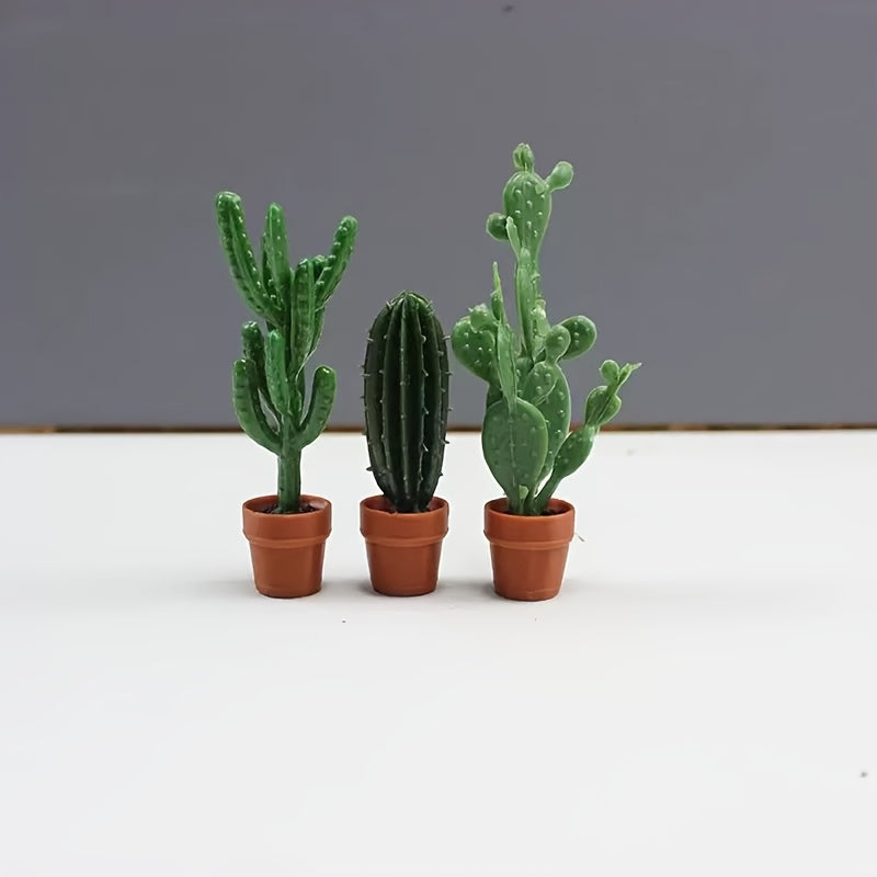 Small Flower Succulent Cacti Green Plant Pots Home Layout Models