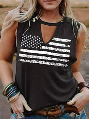  Independence Casual Tank Top Women's Plus Flag Print