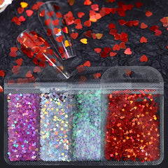 3D Holographic Heart Nail Glitter for Nail Art