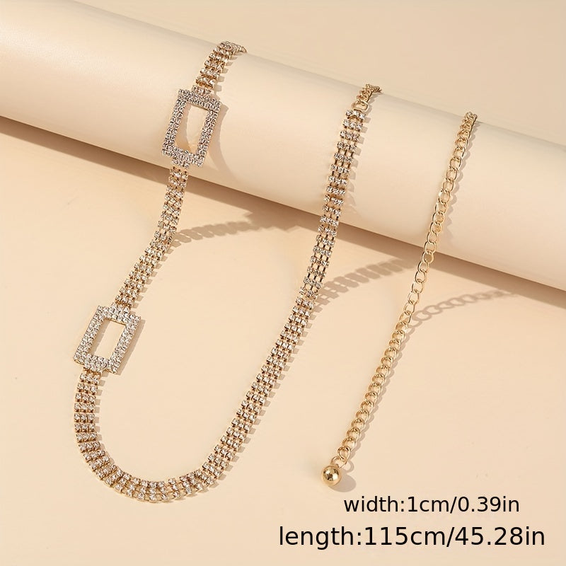 Rhinestone Waist Chain Stylish Tassel Belly Chain