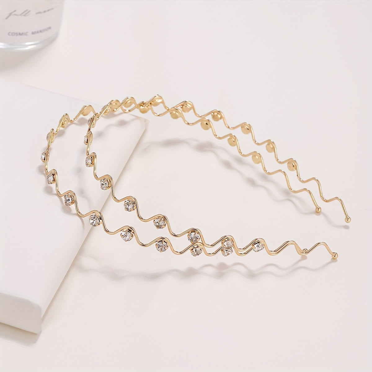 Wavy Rhinestone Head Hoop Hair Accessories for Women Girls