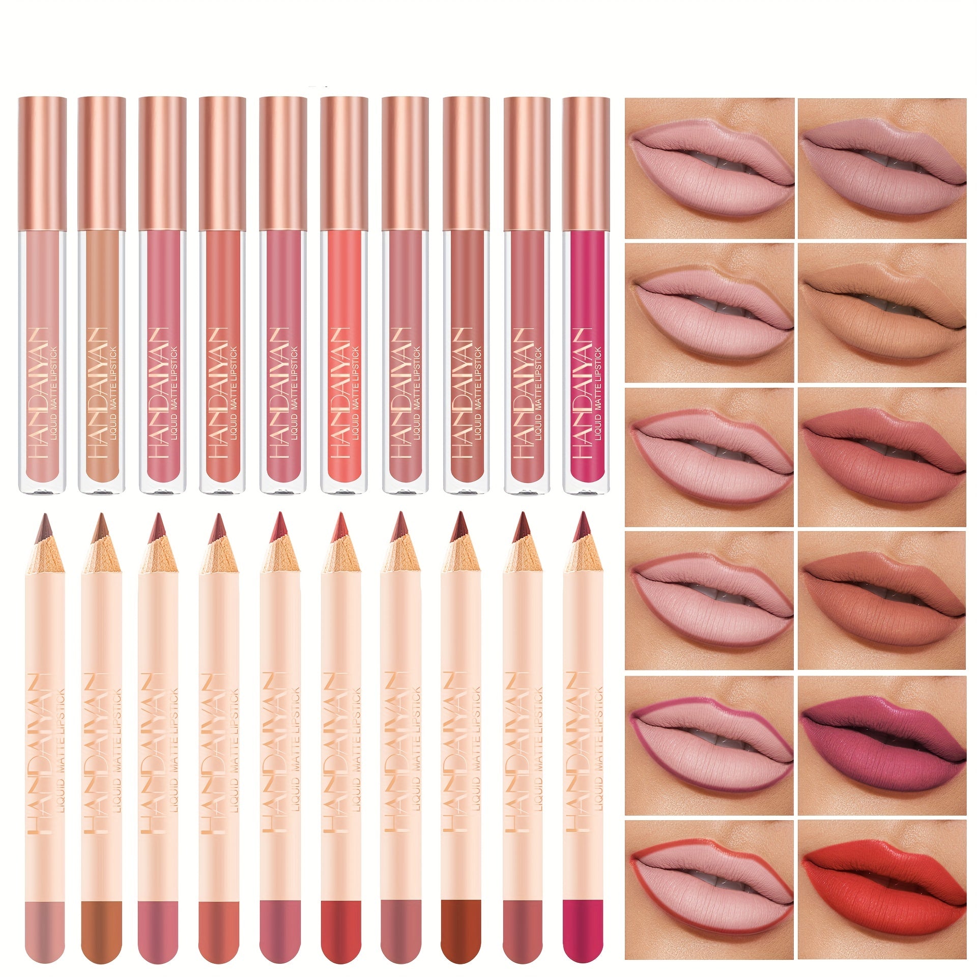 Matte Lipstick & Lip Liner Set Non-Stick High Pigment
